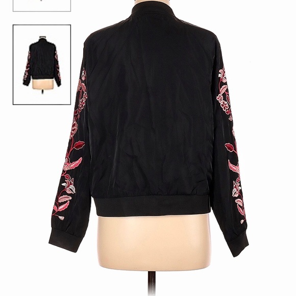 New! MINKPINK bomber floral embroidered bomber jacket - Picture 3 of 5